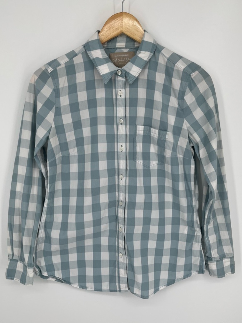 Banana Republic Factory Soft Wash Plaid Long Sleeve Shirt Women’s Size Small